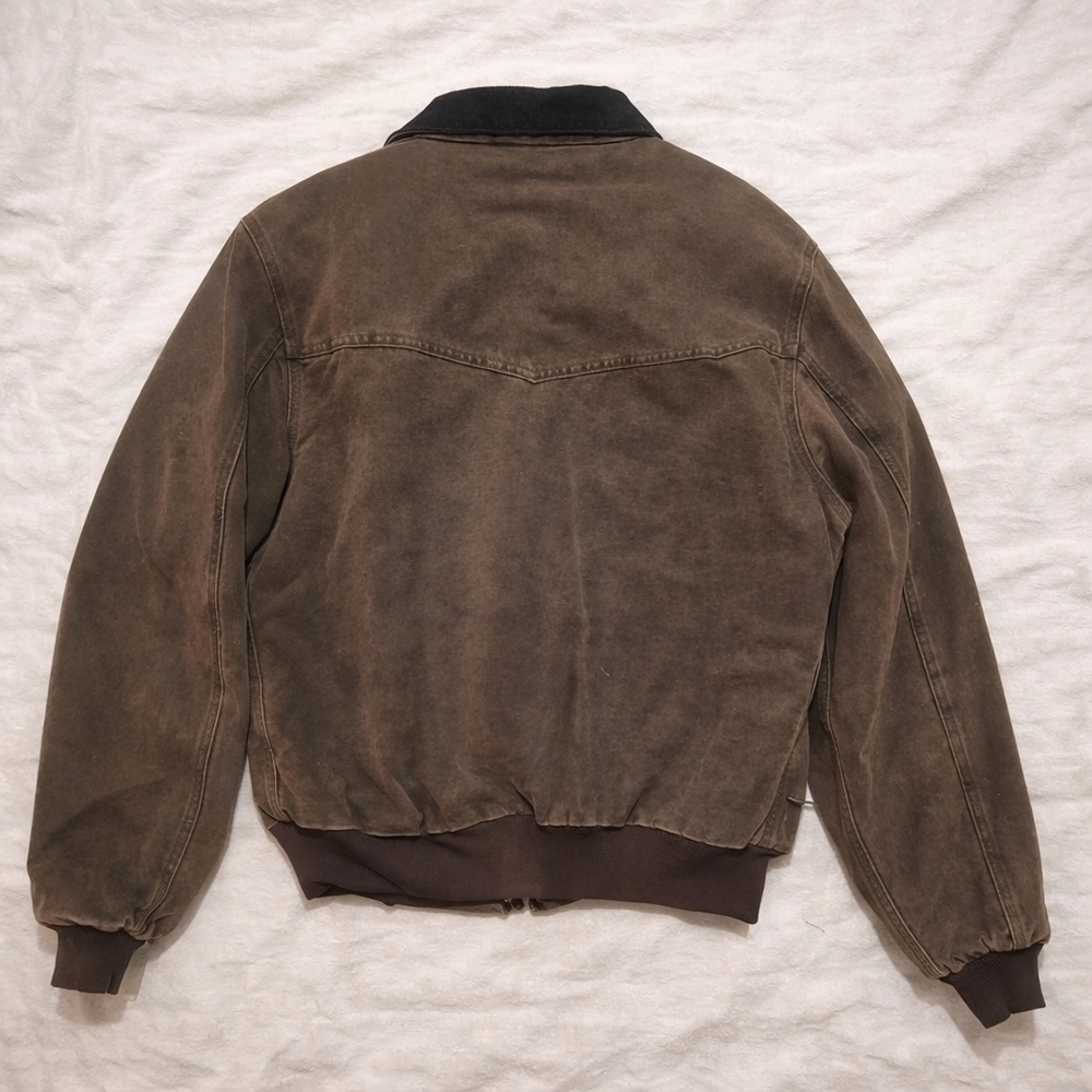 Carhartt J14 CHT Detroit Jacket Brown Duck Canvas Blanket Lined Tall XL Vintage - Picture 4 of 5